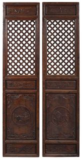 Pair of Chinese Carved Openwork Architectural Panels