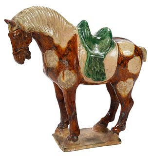 Chinese Glazed Earthenware Figure of a Horse
