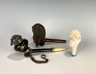 Group of 3 Antique Smoking Pipes