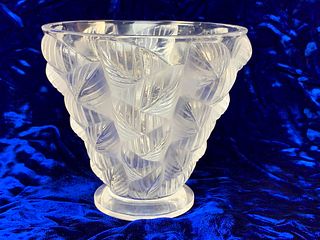 Signed Lalique "Mosaic" Crystal Vase