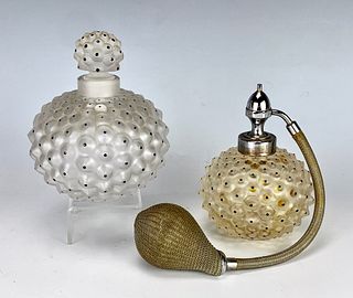 2 Lalique France Cactus Perfume Bottles