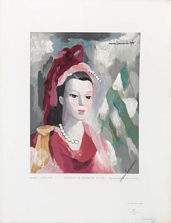 Marie Laurencin (After) - Portrait de Femme en Rouge