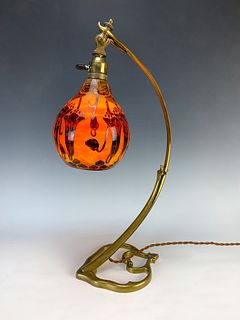 LeVerre Francais "Campanules" Cameo Glass Lamp