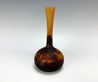 Daum Nancy Scenic Cameo Glass Vase
