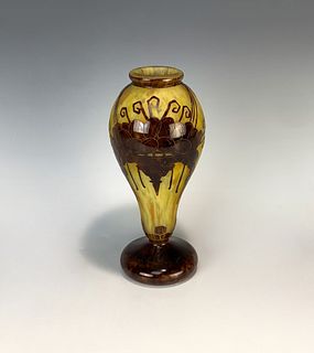 LeVerre Francais "Grapes" Cameo Vase C.1925