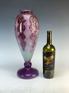 LeVerre Francais "Lavande" Cameo Glass Vase