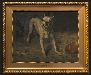 Charles Van Den Eycken (1859-1923) "Startled Dog"