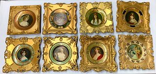 Nine Antique Framed Vienna Art Plates