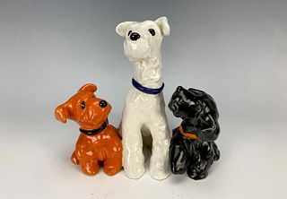 Goldscheider Ceramic Figurine w Three Dogs