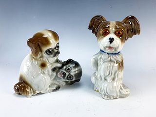 Two Vintage Figural Dog Perfume Night Lamps