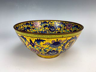 Vintage Cloisonne Bowl w/Floral Designs
