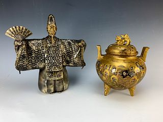 Japanese Satsuma & Figurine