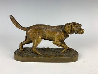 Signed Mene Bronze Setter Dog C1900