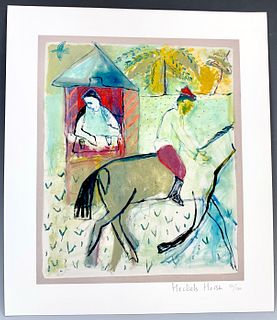 Heckel's Horse Print "Jockey and Bird Flying"