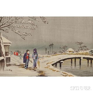 Kobayashi Kiyochika (1847-1915), Snow Scene at Koume Hikibune-Dori