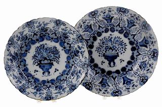 Two Graduated Blue and White Delft