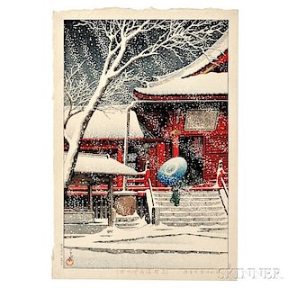 Kawase Hasui (1883-1957), Snow at Kiyomizu Temple, Ueno