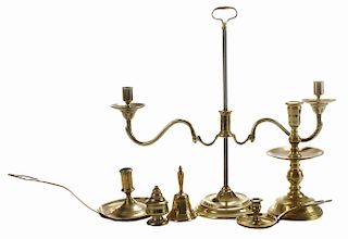 Six Assorted Brass Table Articles