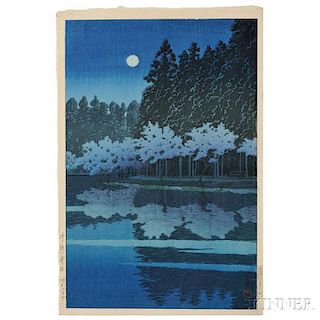 Kawase Hasui (1883-1957), Spring Night at Inokashira Park