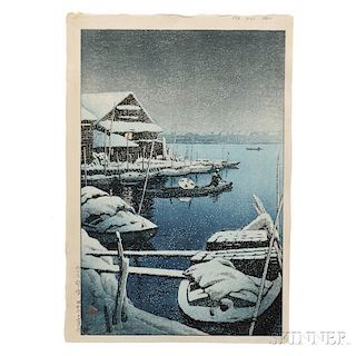 Kawase Hasui (1883-1957), Snow at Mukojima