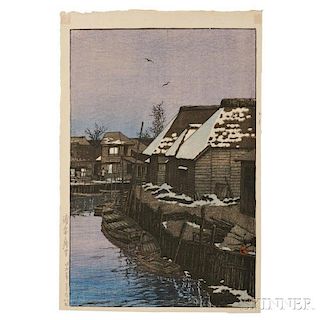 Kawase Hasui (1883-1957), Lingering Snow at Urayasu