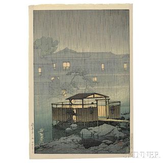 Kawase Hasui (1883-1957), Rain at Shuzenji Hotsprings