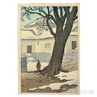 Kawase Hasui (1883-1957), Lingering Snow at Hikone Castle