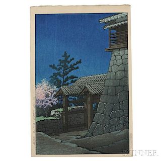 Kawase Hasui (1883-1957), Tonashi Gate at Matsuyama Castle