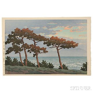 Kawase Hasui (1883-1957), Sunset on Pines, Suzukawa Shore