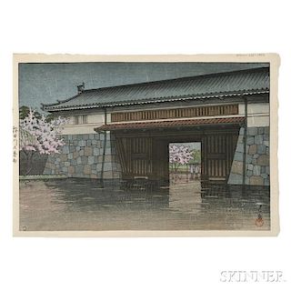 Kawase Hasui (1883-1957), Spring Rain at Sakurada Gate