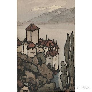 Hiroshi Yoshida (1876-1950), Castle at Chilon