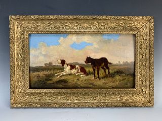 Eugene Galien-Laloue (1854-1941) "Hunting Dogs"