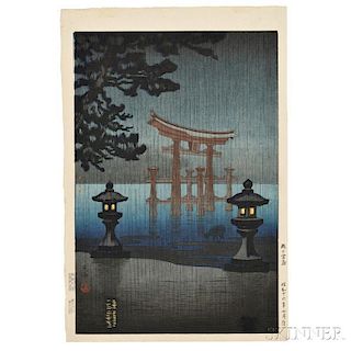 Tsuchiya Koitsu (1870-1949), Miyajima in the Rain