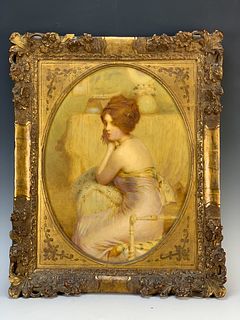 Gaston Bouy (1866-1943) "Sitting at her Vanity"