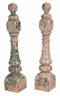 Pair Painted Cast Iron Hitching Posts