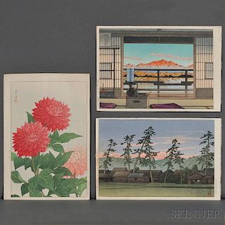 Kawase Hasui (1883-1957), Three Color Woodblocks