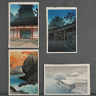 Kawase Hasui (1883-1957), Four Color Woodblocks