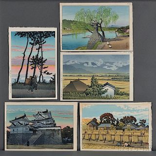 Kawase Hasui (1883-1957), Five Color Woodblocks