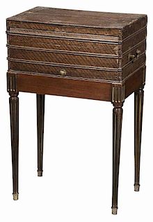 Directoire Mahogany and Brass-Inlaid
