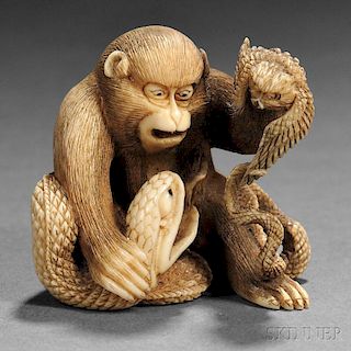 Ivory Carving of a Monkey