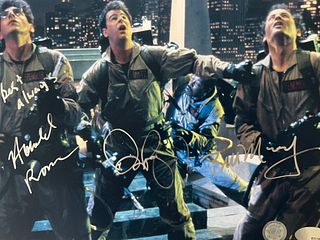 Ghostbusters cast signed photo. GFA authenticated