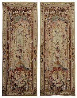 Pair of Aubusson Style Tapestry Panels