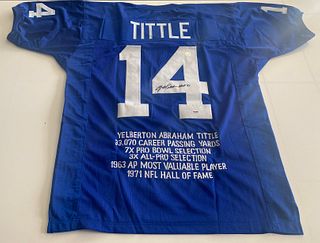 Y.A. Tittle signed jersey PSA DNA