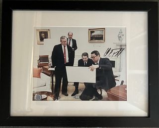 Ronald Reagan/ Colin Powell signed photo. GFA authenticated