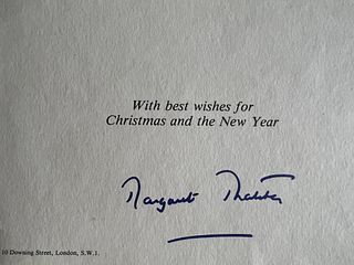 Margaret Thatcher signed Christmas Card. GFA authenticated