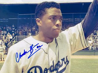 Chadwick Boseman #42 signed movie photo
