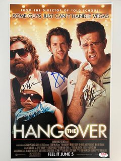 The Hangover cast signed movie poster