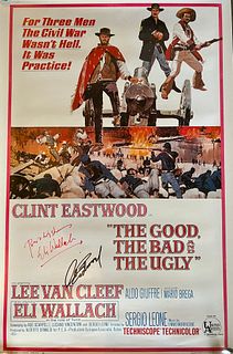 The Good The Bad And The Ugly cast signed movie poster 