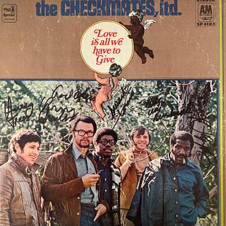 The Checkmates, Ltd. signed album cover 