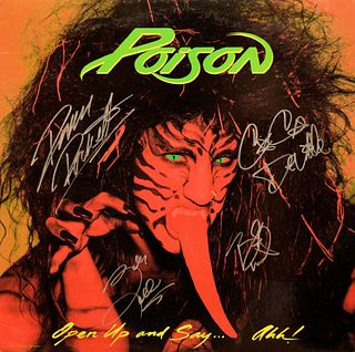 Poison signed Open Up and Say...Ahh! album